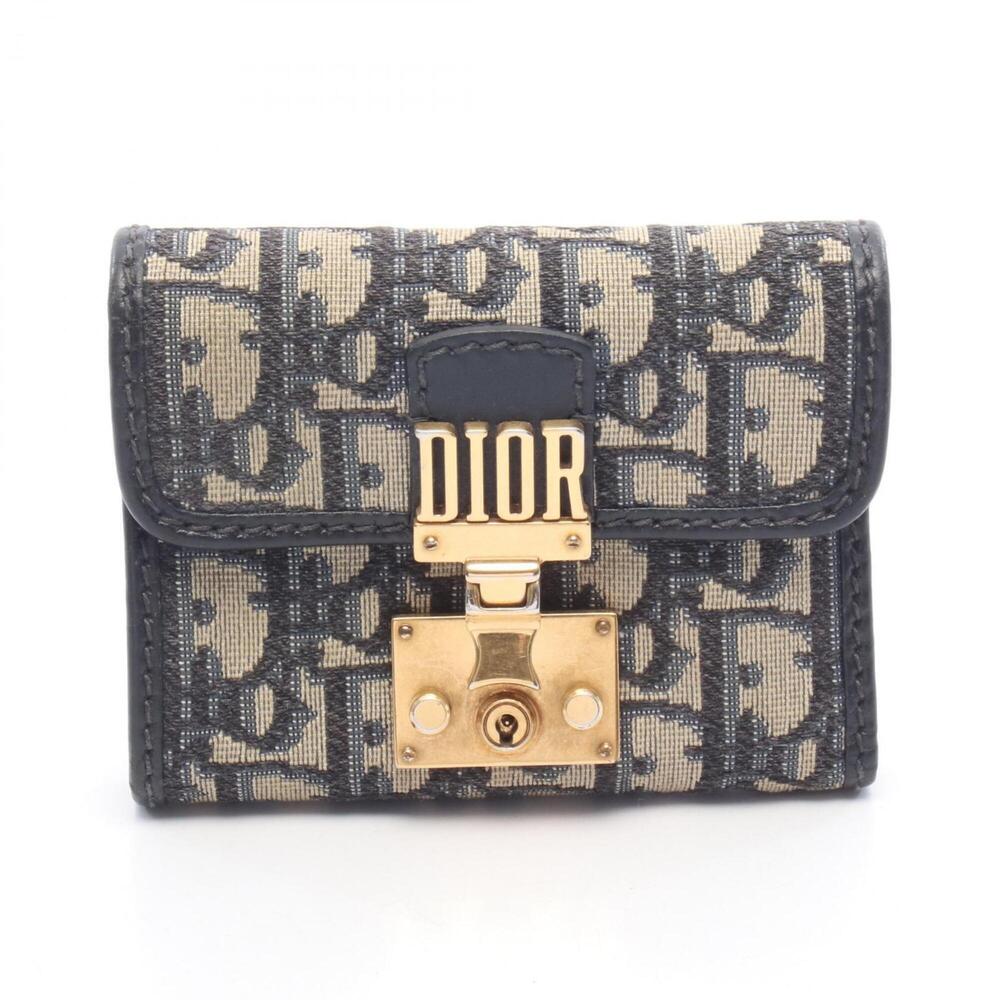 Christian Dior Dior Addict Oblique Tri-fold Wallet, Canvas and Leather, Women...